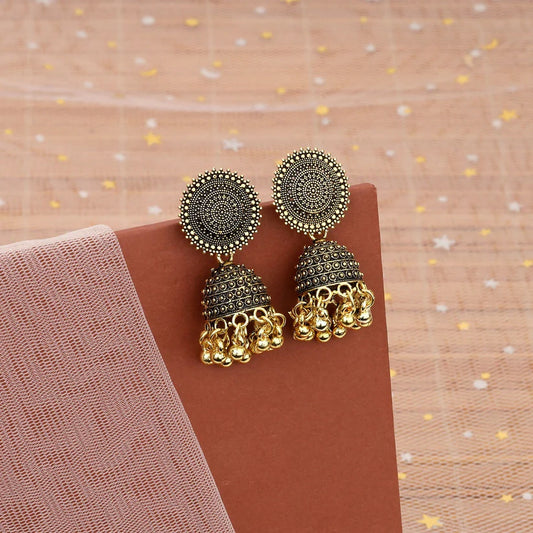 Traditional Gold Finish Jhumka Earrings