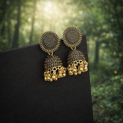 Traditional Gold Finish Jhumka Earrings