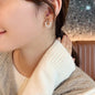 Elegant Gold Floral Pearl Hoop Earrings - Kala Jewels