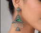 Exquisite Peacock Motif Triangular Jhumka Earrings - Kala Jewels
