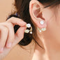 Korean Pearl Cat Designer Earrings – Elegant Gold Plated Cute Studs - Kala Jewels