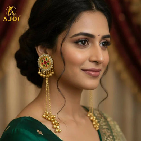 Traditional Gold - Plated Kundan Dangler Earrings - Kala Jewels