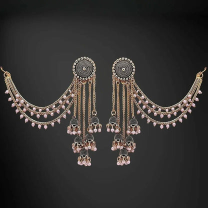 Traditional Indian Kaan Chain earrings - Kala Jewels